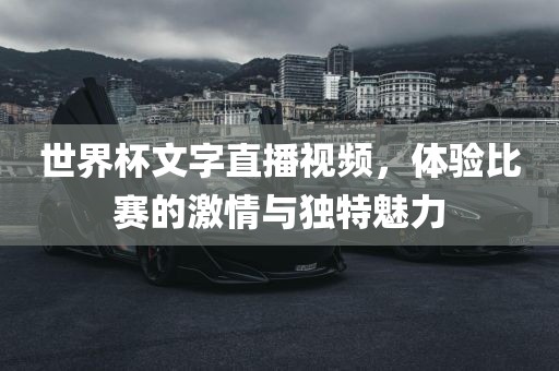 世界杯文字直播视频，体验比赛的激情与独特魅力