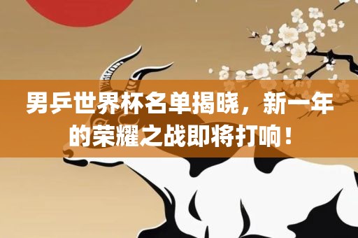 男乒世界杯名单揭晓，新一年的荣耀之战即将打响！