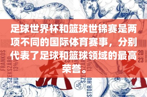 足球世界杯和篮球世锦赛是两项不同的国际体育赛事，分别代表了足球和篮球领域的最高荣誉。