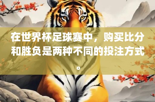 在世界杯足球赛中，购买比分和胜负是两种不同的投注方式。