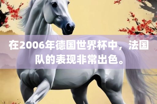在2006年德国世界杯中，法国队的表现非常出色。