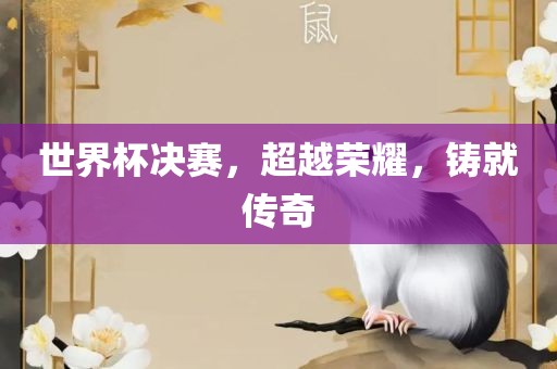 世界杯决赛，超越荣耀，铸就传奇