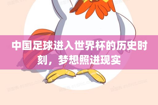中国足球进入世界杯的历史时刻，梦想照进现实