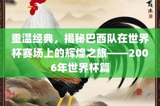 重温经典，揭秘巴西队在世界杯赛场上的辉煌之旅——2006年世界杯篇