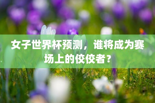 女子世界杯预测，谁将成为赛场上的佼佼者？