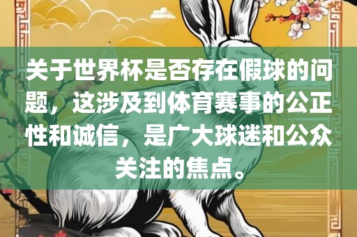 关于世界杯是否存在假球的问题，这涉及到体育赛事的公正性和诚信，是广大球迷和公众关注的焦点。