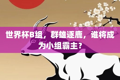 世界杯B组，群雄逐鹿，谁将成为小组霸主？