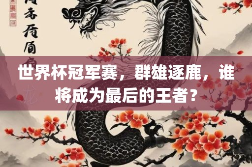 世界杯冠军赛，群雄逐鹿，谁将成为最后的王者？