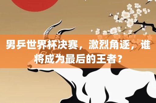 男乒世界杯决赛，激烈角逐，谁将成为最后的王者？