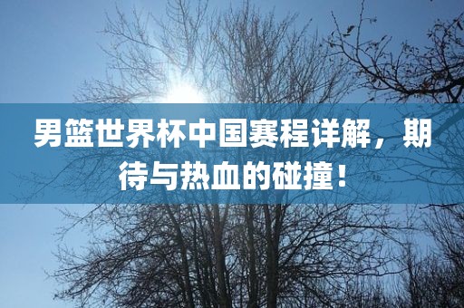 男篮世界杯中国赛程详解，期待与热血的碰撞！