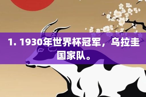 1. 1930年世界杯冠军，乌拉圭国家队。