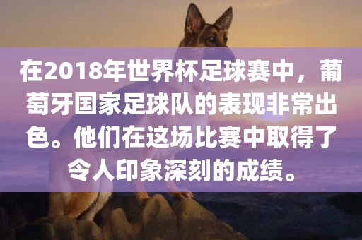 在2018年世界杯足球赛中，葡萄牙国家足球队的表现非常出色。他们在这场比赛中取得了令人印象深刻的成绩。