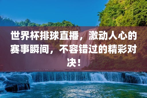 世界杯排球直播，激动人心的赛事瞬间，不容错过的精彩对决！