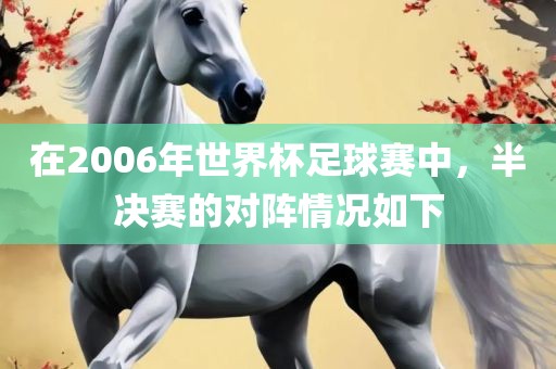 在2006年世界杯足球赛中，半决赛的对阵情况如下
