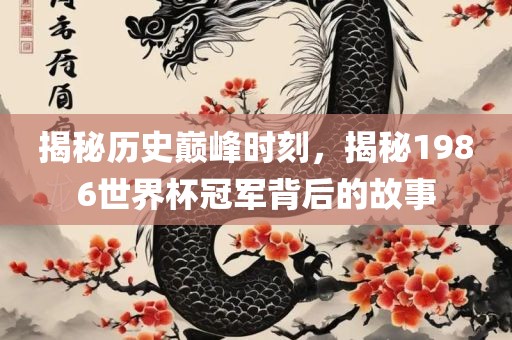 揭秘历史巅峰时刻，揭秘1986世界杯冠军背后的故事