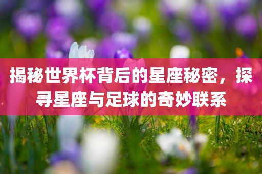 揭秘世界杯背后的星座秘密，探寻星座与足球的奇妙联系