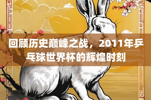 回顾历史巅峰之战，2011年乒乓球世界杯的辉煌时刻