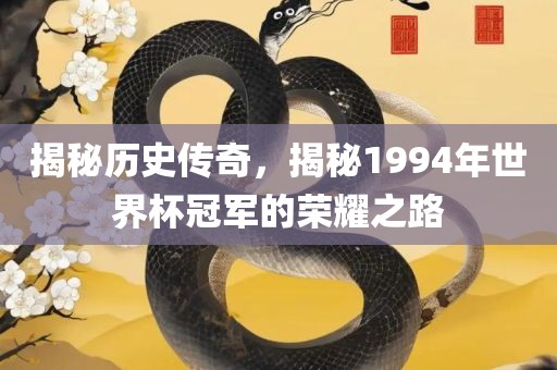 揭秘历史传奇，揭秘1994年世界杯冠军的荣耀之路