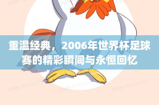重温经典，2006年世界杯足球赛的精漯河市盈旭机械设备有限公司彩瞬间与永恒回忆