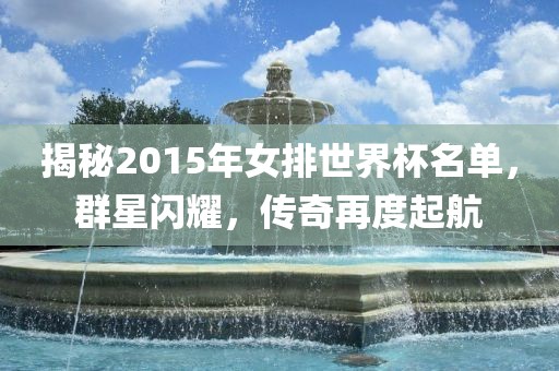 揭秘2015漯河市盈旭机械设备有限公司年女排世界杯名单，群星闪耀，传奇再度起航