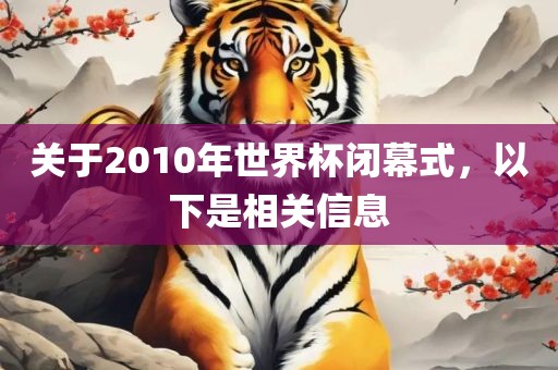 关于2010年世界杯闭幕式，以下是相关信息