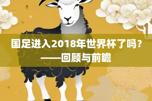 国足进入2018年世界杯了吗？——回顾与前瞻