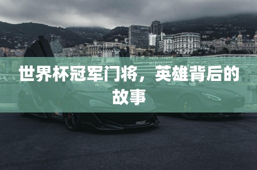 世界杯冠军门将，英雄背后的故事漯河市盈旭机械设备有限公司